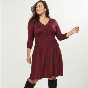 Fit & flare sweater dress 14/16 Lane Bryant